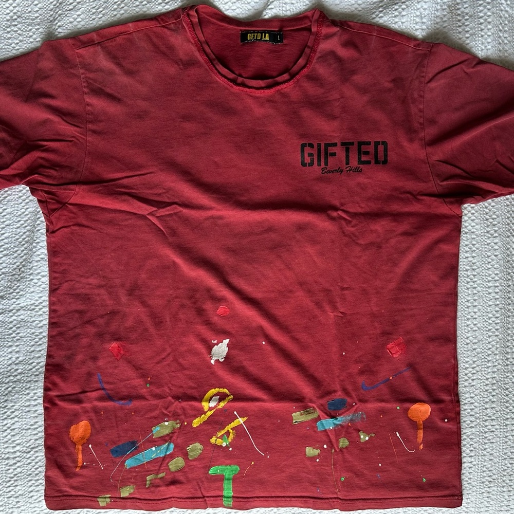 Red Artistic Short Sleeve Tee
